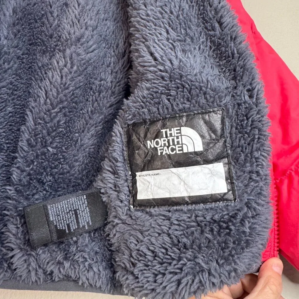 THE NORTH FACE Moondoggy Puffer Jacket Girls 12-18M Pink Gray Puffer EUC Baby - Picture 10 of 11